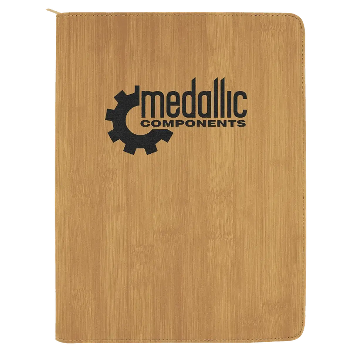 Personalized Professional Portfolios – Zippered & Classic Styles with Notepad 9 1/2" x 12" / Zipper / Bamboo