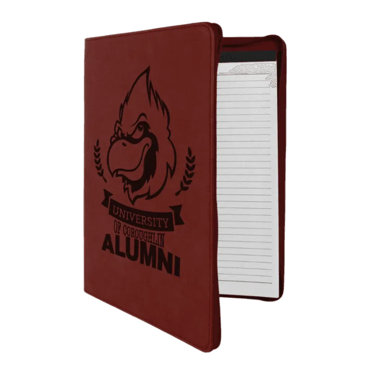 Personalized Professional Portfolios – Zippered & Classic Styles with Notepad 9 1/2" x 12" / Open / Rose