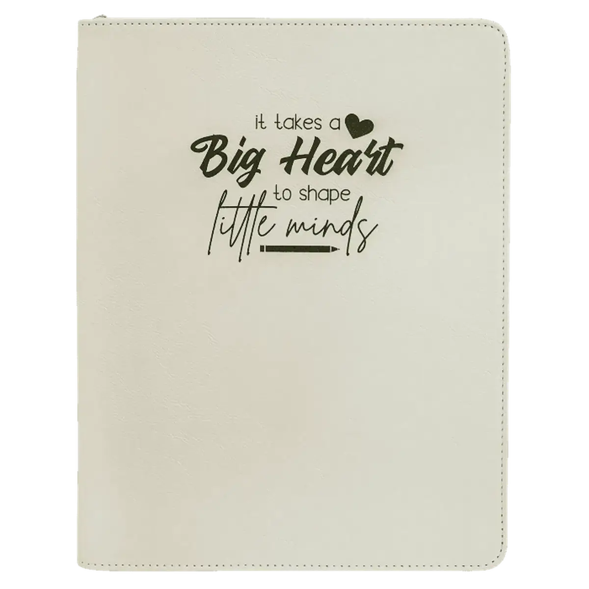 Leatherette Professional Portfolio with Zipper (9 1/2" x 12") White