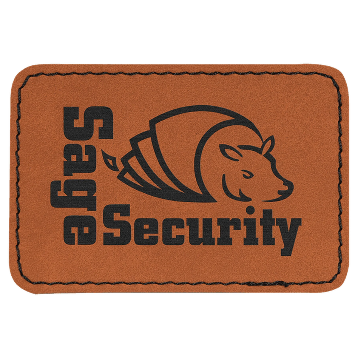 Personalized Patches in Self-Adhesive Leatherette - Rectangle Shape 3" x 2" / Rawhide