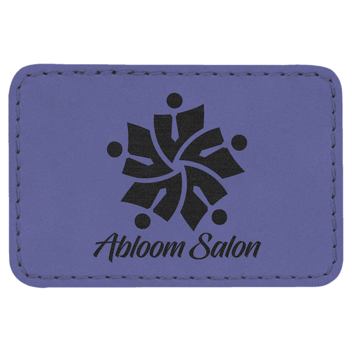 Personalized Patches in Self-Adhesive Leatherette - Rectangle Shape 3" x 2" / Purple
