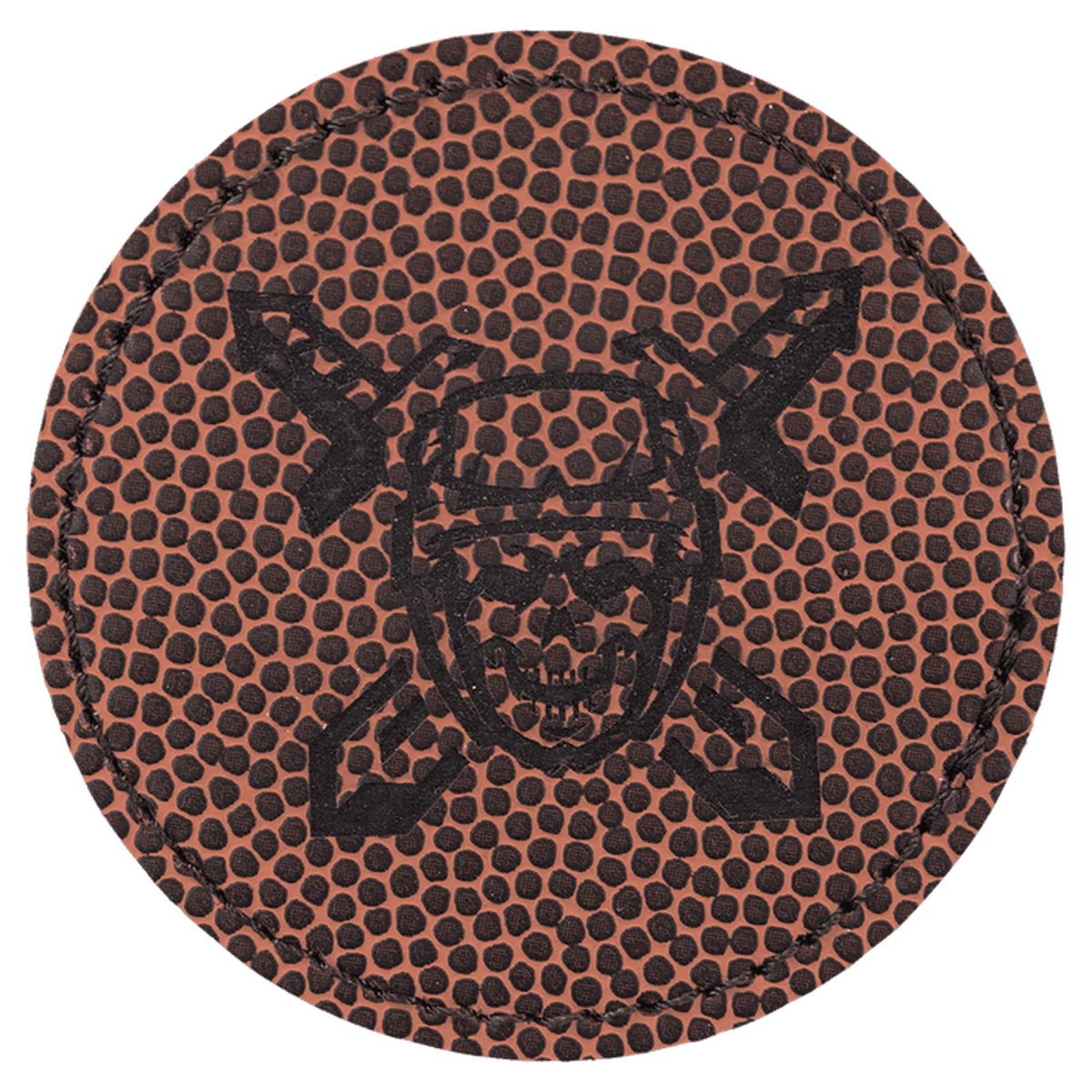 Personalized Patches in Self-Adhesive Leatherette - Round Shape 2 1/2" / Football