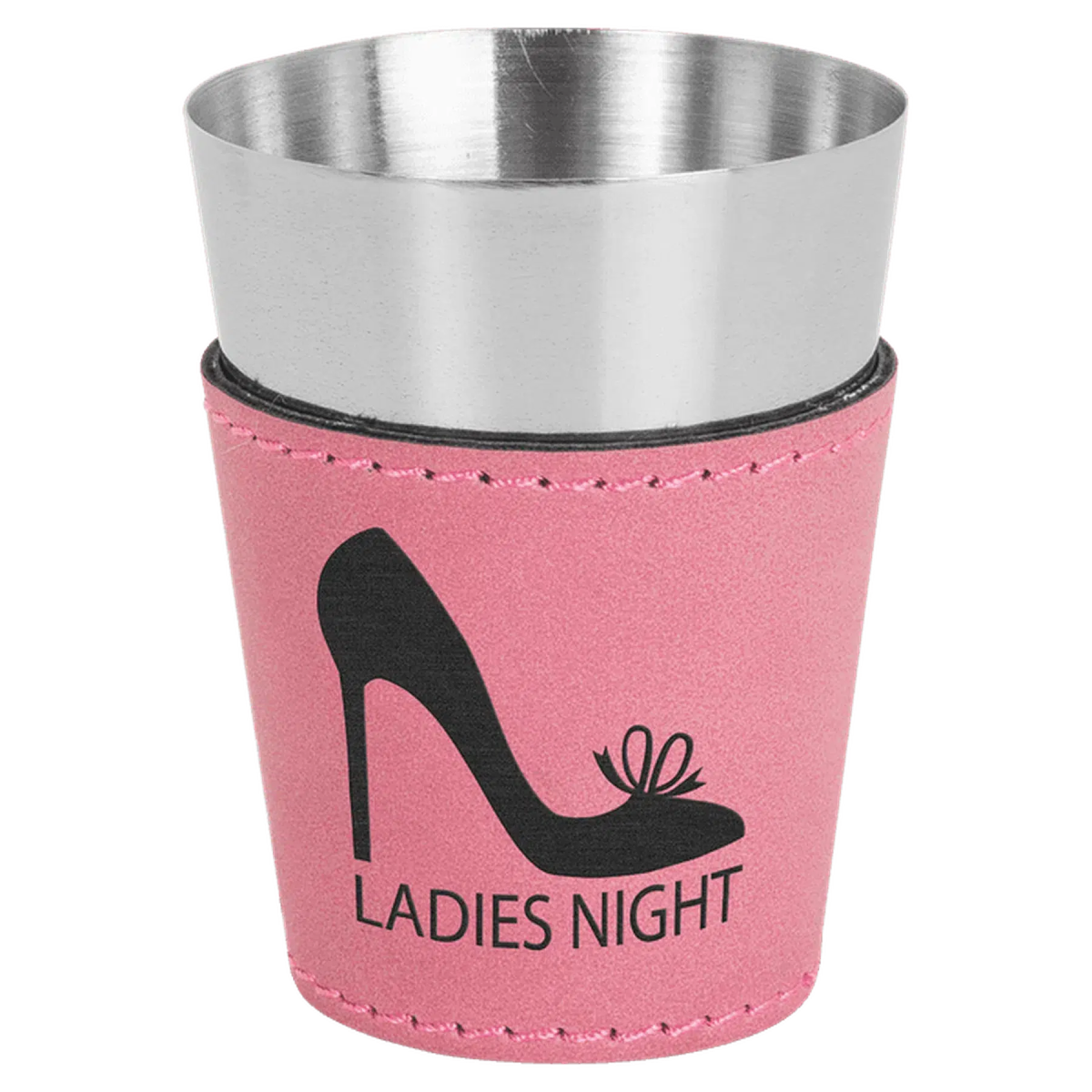 Personalized Shot Glasses with Leatherette Wrap Pink