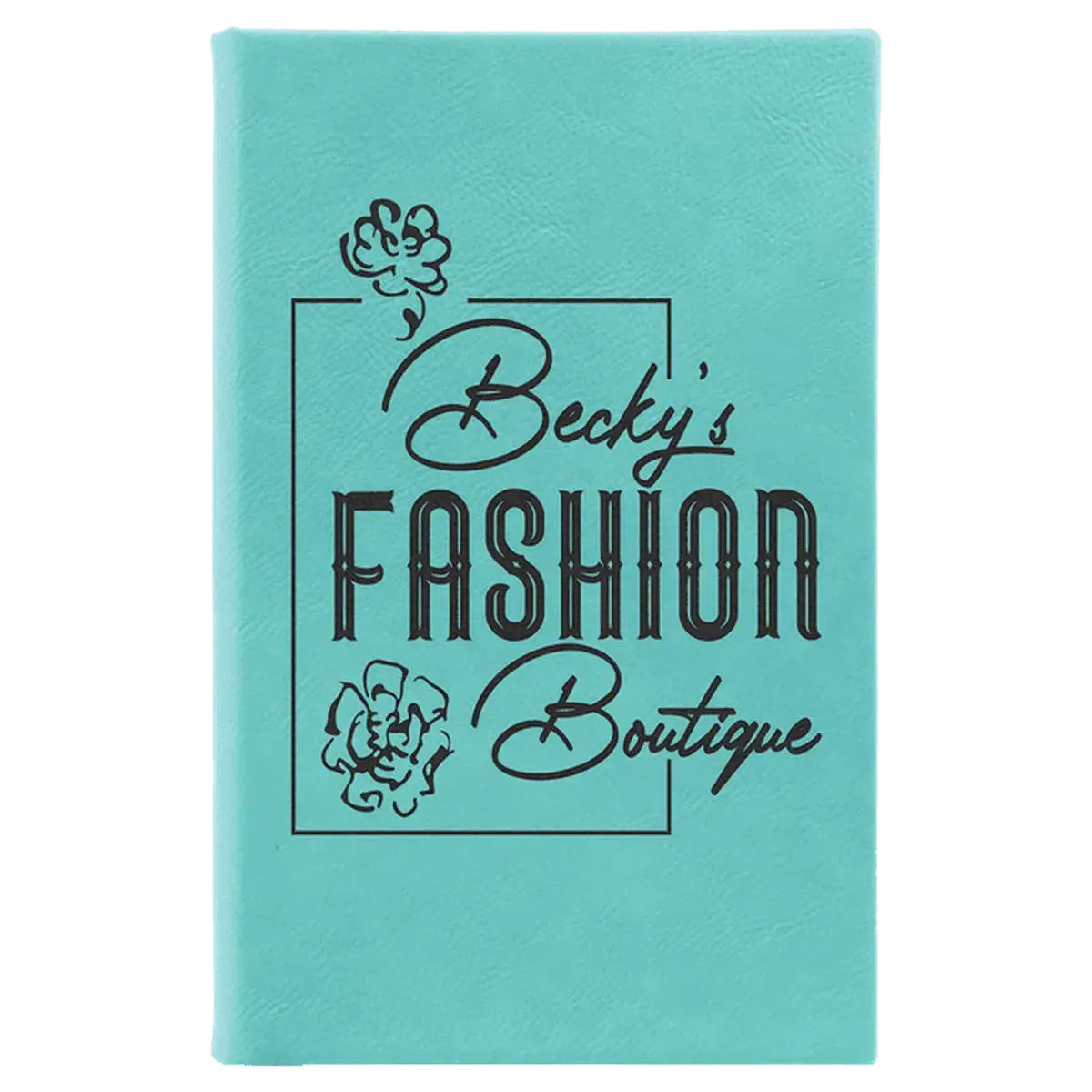 Personalized Sketch Books in Cork & Leatherette - Heavy Weight Paper 5 1/4" x 8 1/4" / Teal / Leatherette