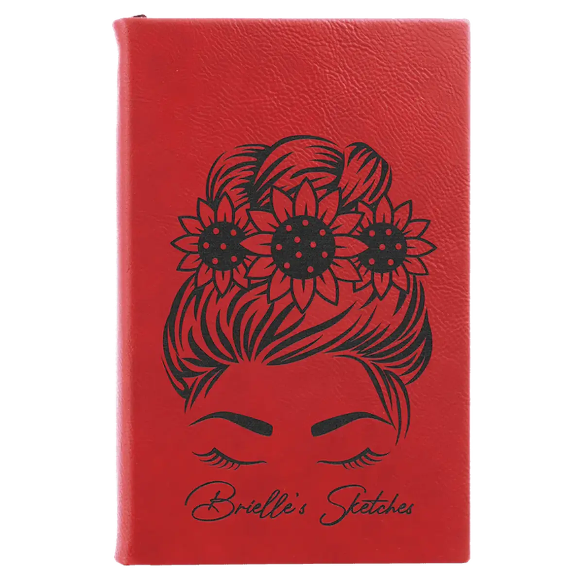 Leatherette Sketch Book with White Unlined Paper (5 x 8) Red / 5 1/4" x 8 1/4"