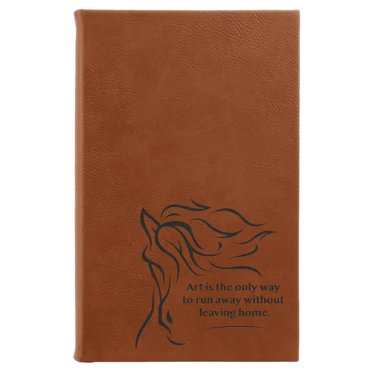 Personalized Sketch Books in Cork & Leatherette - Heavy Weight Paper 5 1/4" x 8 1/4" / Rawhide / Leatherette