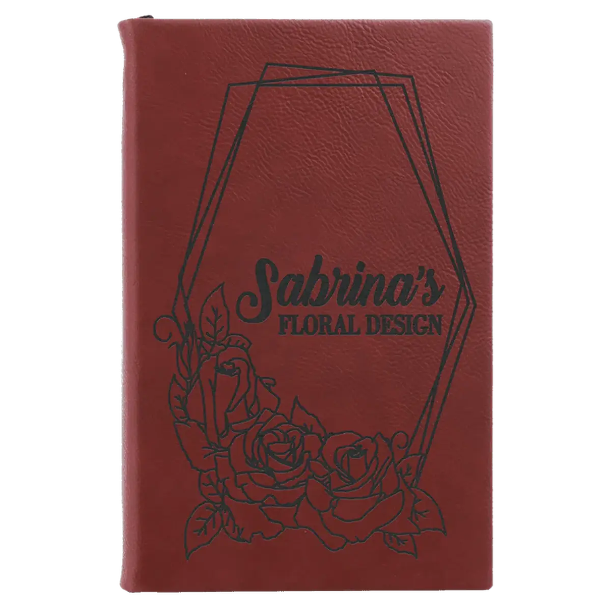 Personalized Sketch Books in Cork & Leatherette - Heavy Weight Paper 5 1/4" x 8 1/4" / Rose / Leatherette