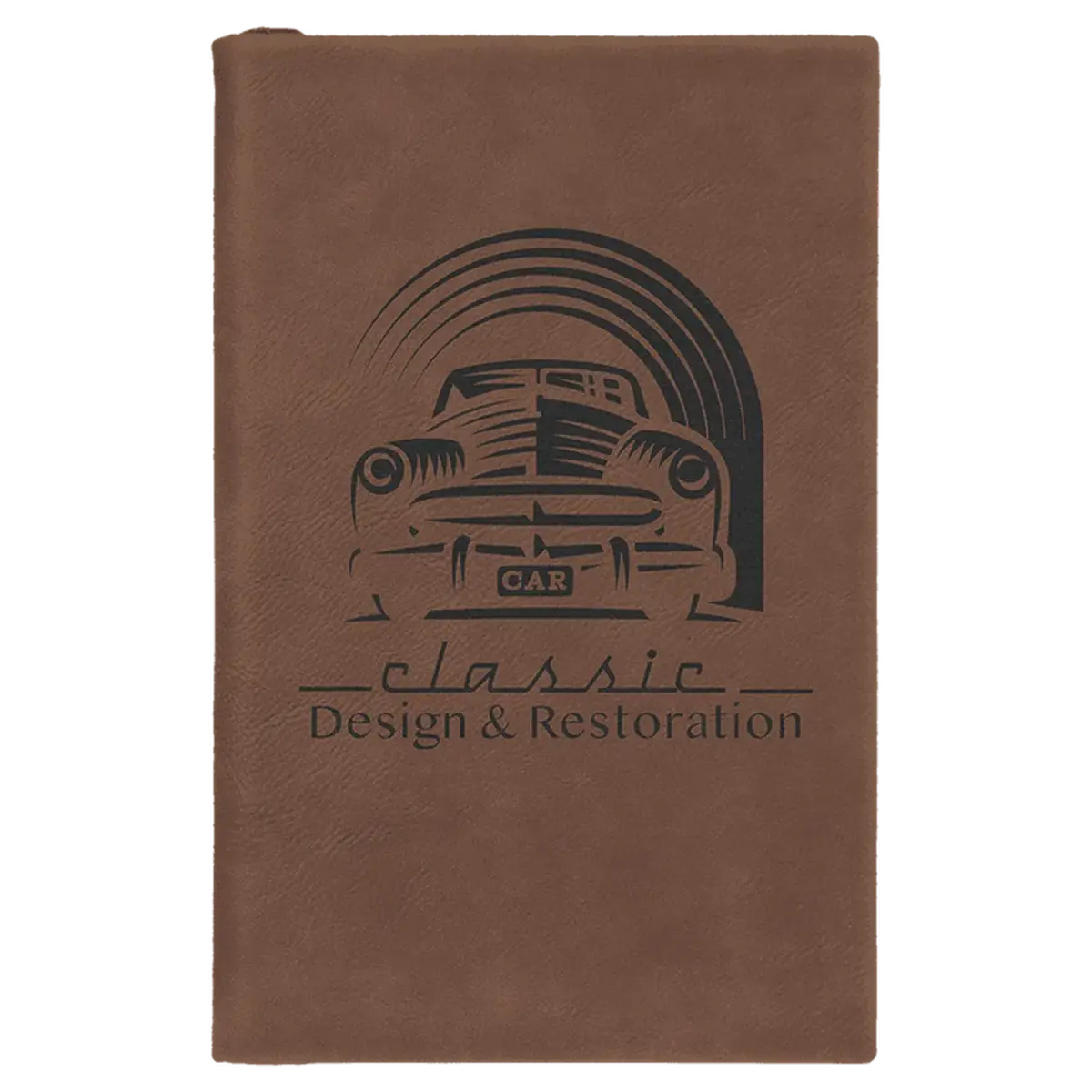 Personalized Sketch Books in Cork & Leatherette - Heavy Weight Paper 5 1/4" x 8 1/4" / Dark Brown / Leatherette