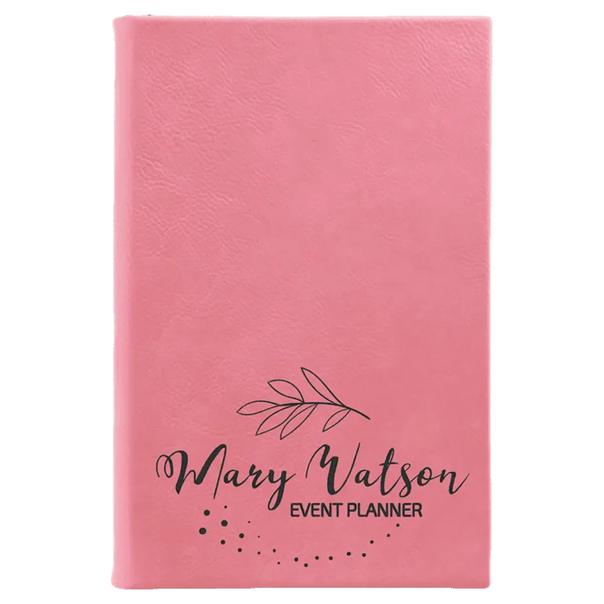 Personalized Sketch Books in Cork & Leatherette - Heavy Weight Paper 5 1/4" x 8 1/4" / Pink / Leatherette