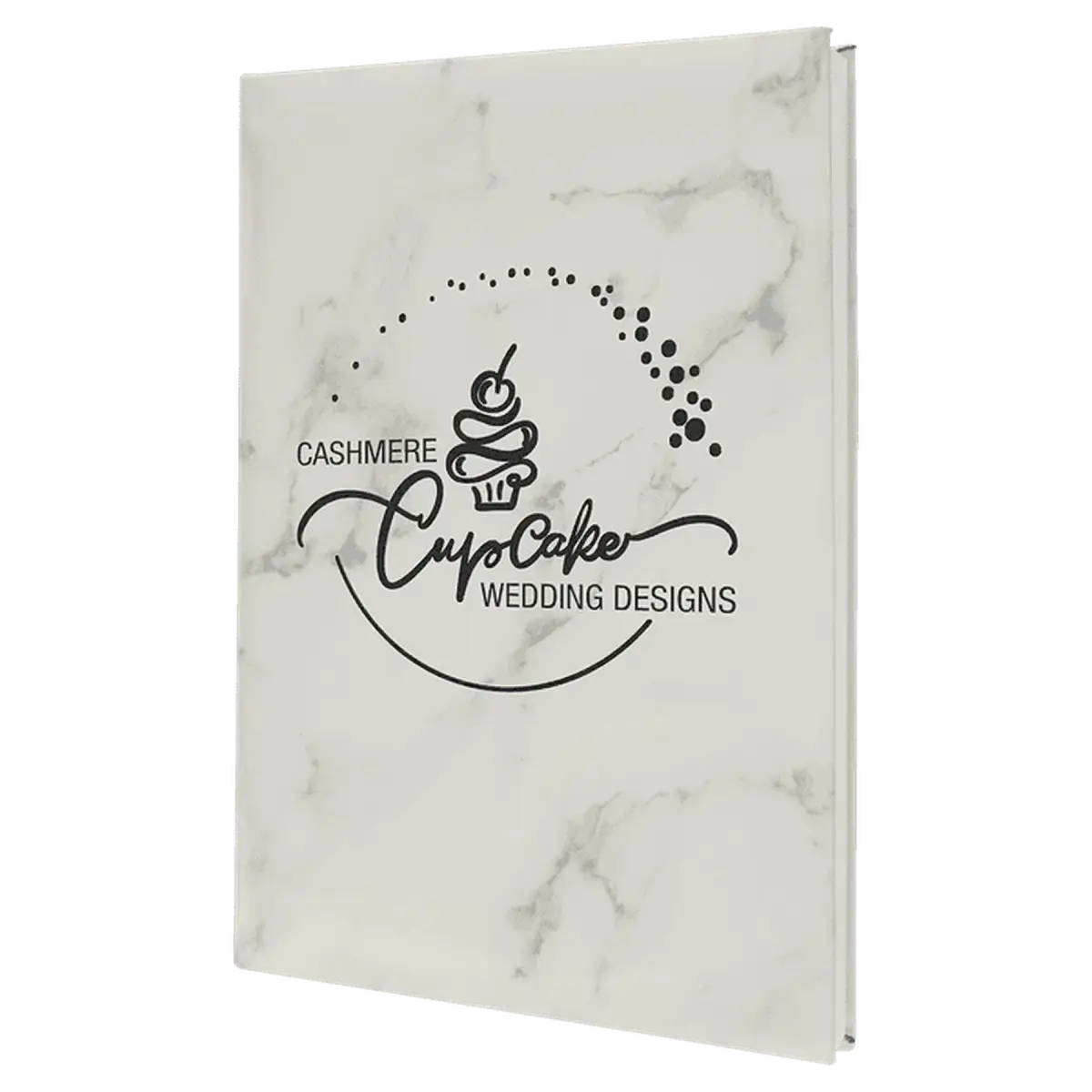 Personalized Sketch Books in Cork & Leatherette - Heavy Weight Paper 7" x 9 3/4" / White Marble / Leatherette