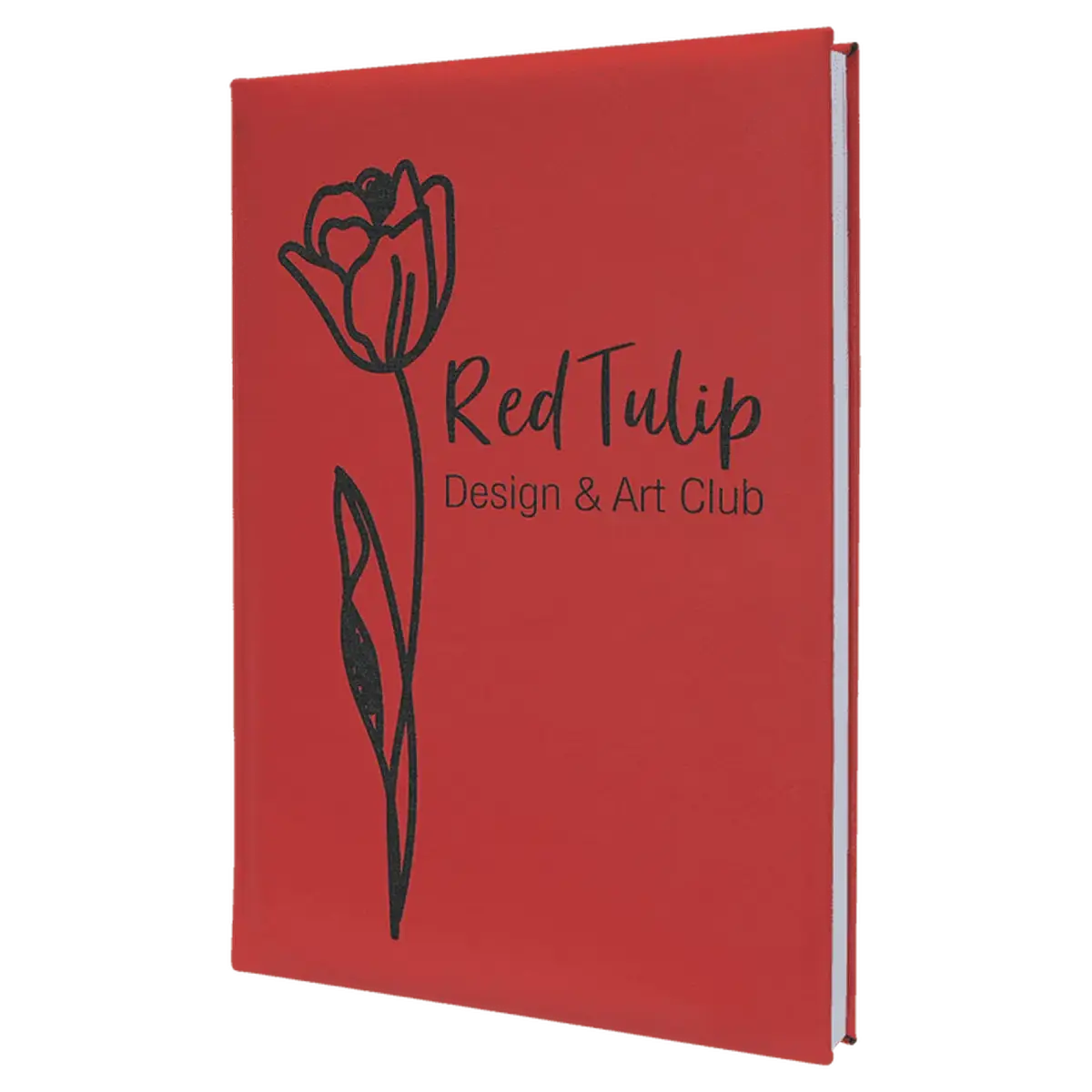 Personalized Sketch Books in Cork & Leatherette - Heavy Weight Paper 7" x 9 3/4" / Red / Leatherette