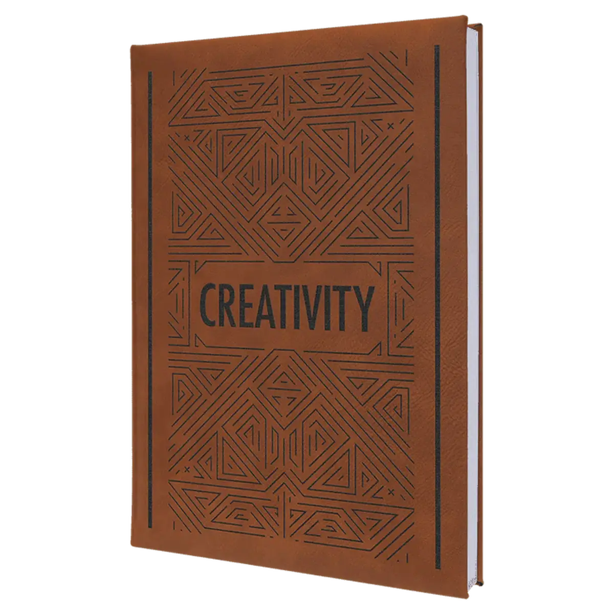 Personalized Sketch Books in Cork & Leatherette - Heavy Weight Paper 7" x 9 3/4" / Rawhide / Leatherette