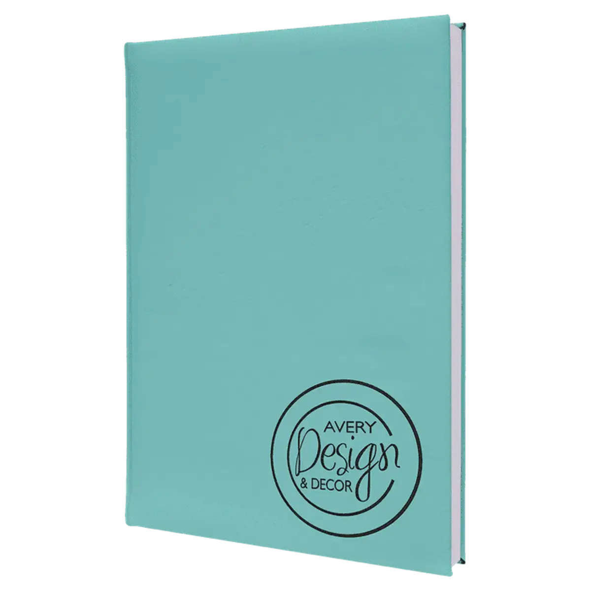 Personalized Sketch Books in Cork & Leatherette - Heavy Weight Paper 7" x 9 3/4" / Teal / Leatherette