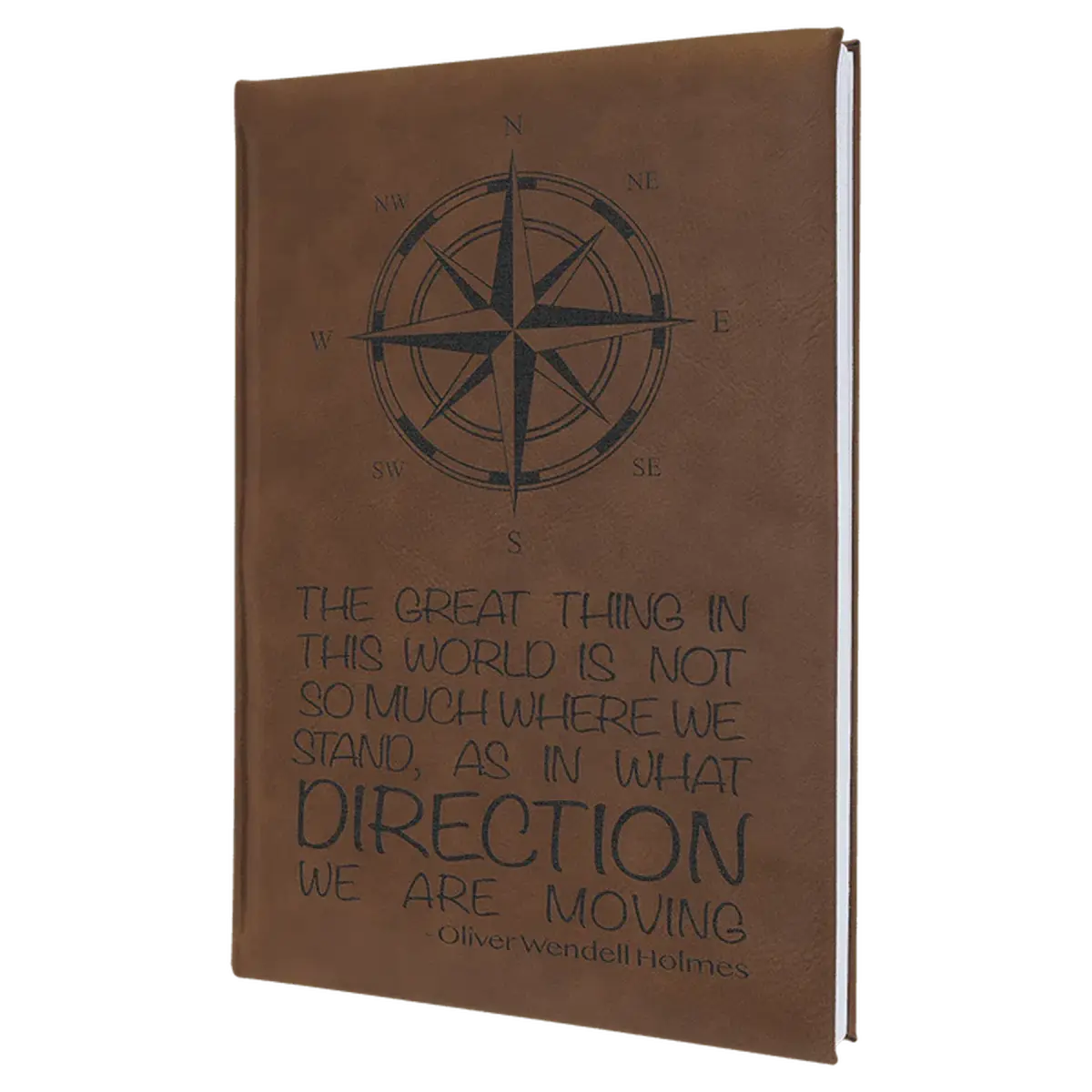 Personalized Sketch Books in Cork & Leatherette - Heavy Weight Paper 7" x 9 3/4" / Dark Brown / Leatherette