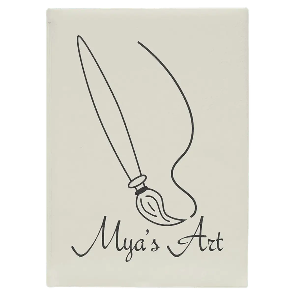 Personalized Sketch Books in Cork & Leatherette - Heavy Weight Paper 7" x 9 3/4" / White / Leatherette