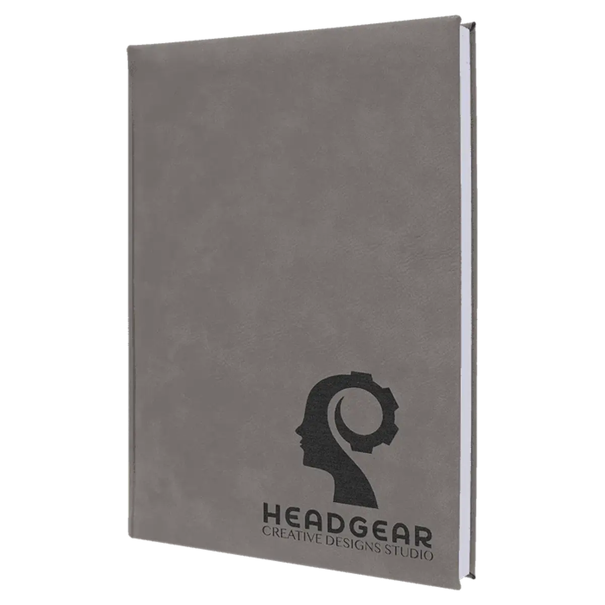 Personalized Sketch Books in Cork & Leatherette - Heavy Weight Paper 7" x 9 3/4" / Gray / Leatherette