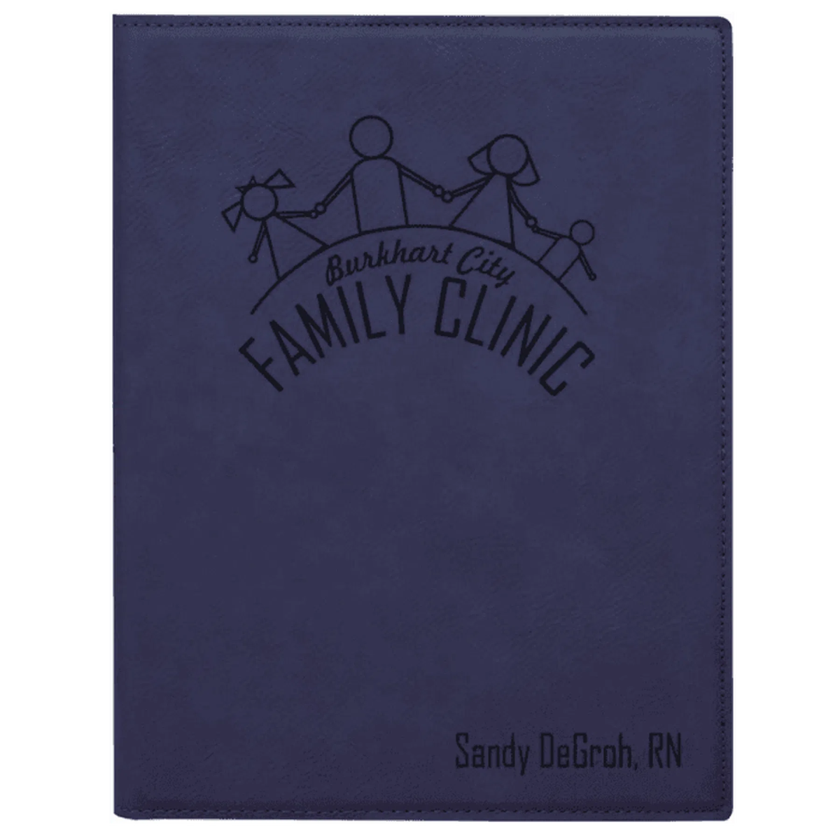 Leatherette Small Portfolio with Notepad (7 x 9) Blue/Black