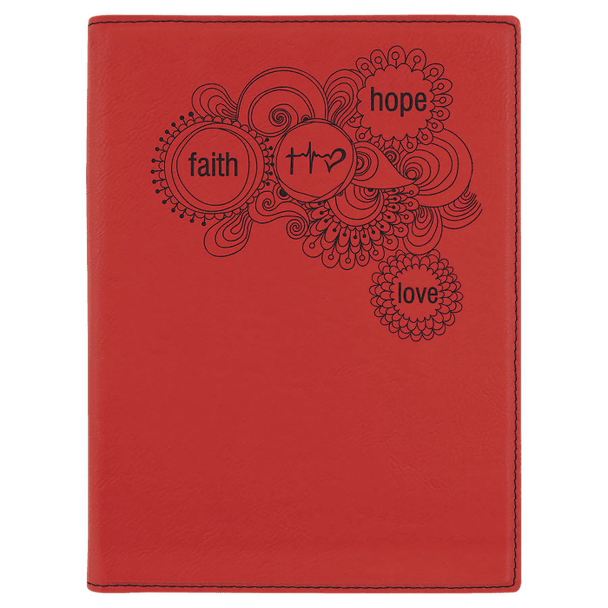 Leatherette Small Portfolio with Notepad (7 x 9) Red
