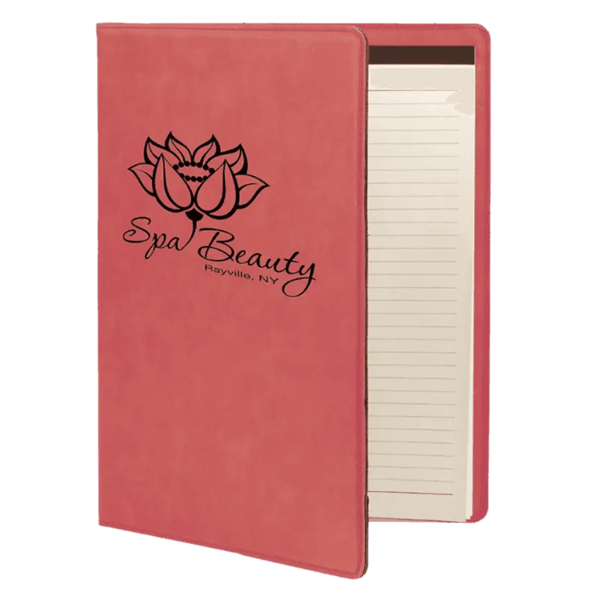 Personalized Professional Portfolios – Zippered & Classic Styles with Notepad 7" x 9" / Open / Blue/Black