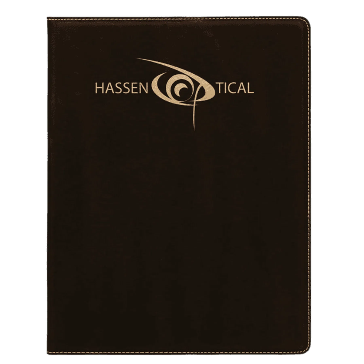 Leatherette Small Portfolio with Notepad (7 x 9) Black/Gold