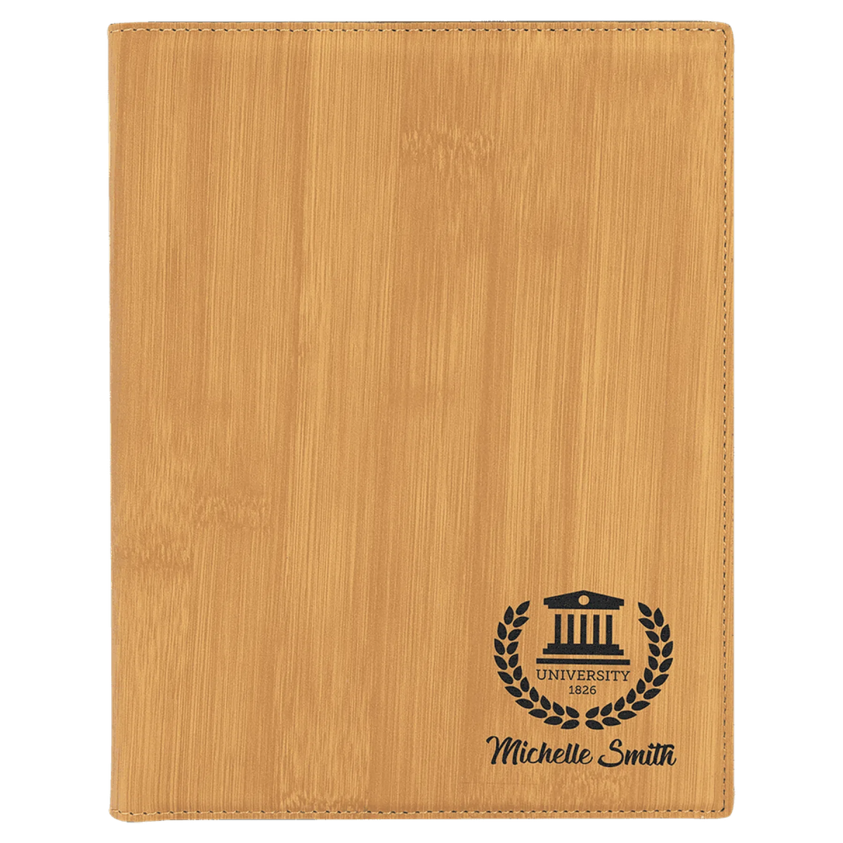 Leatherette Small Portfolio with Notepad (7 x 9) Bamboo