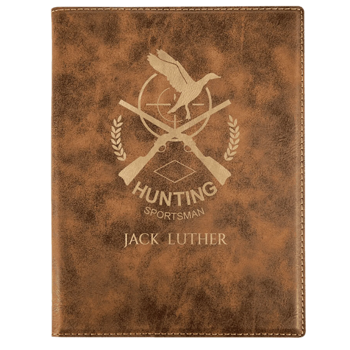 Leatherette Small Portfolio with Notepad (7 x 9) Rustic/Gold