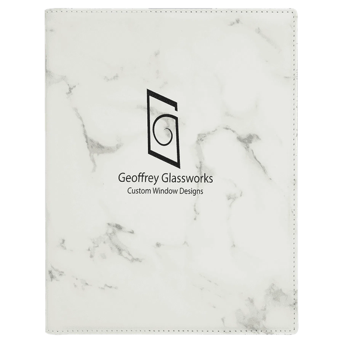 Leatherette Small Portfolio with Notepad (7 x 9) White Marble