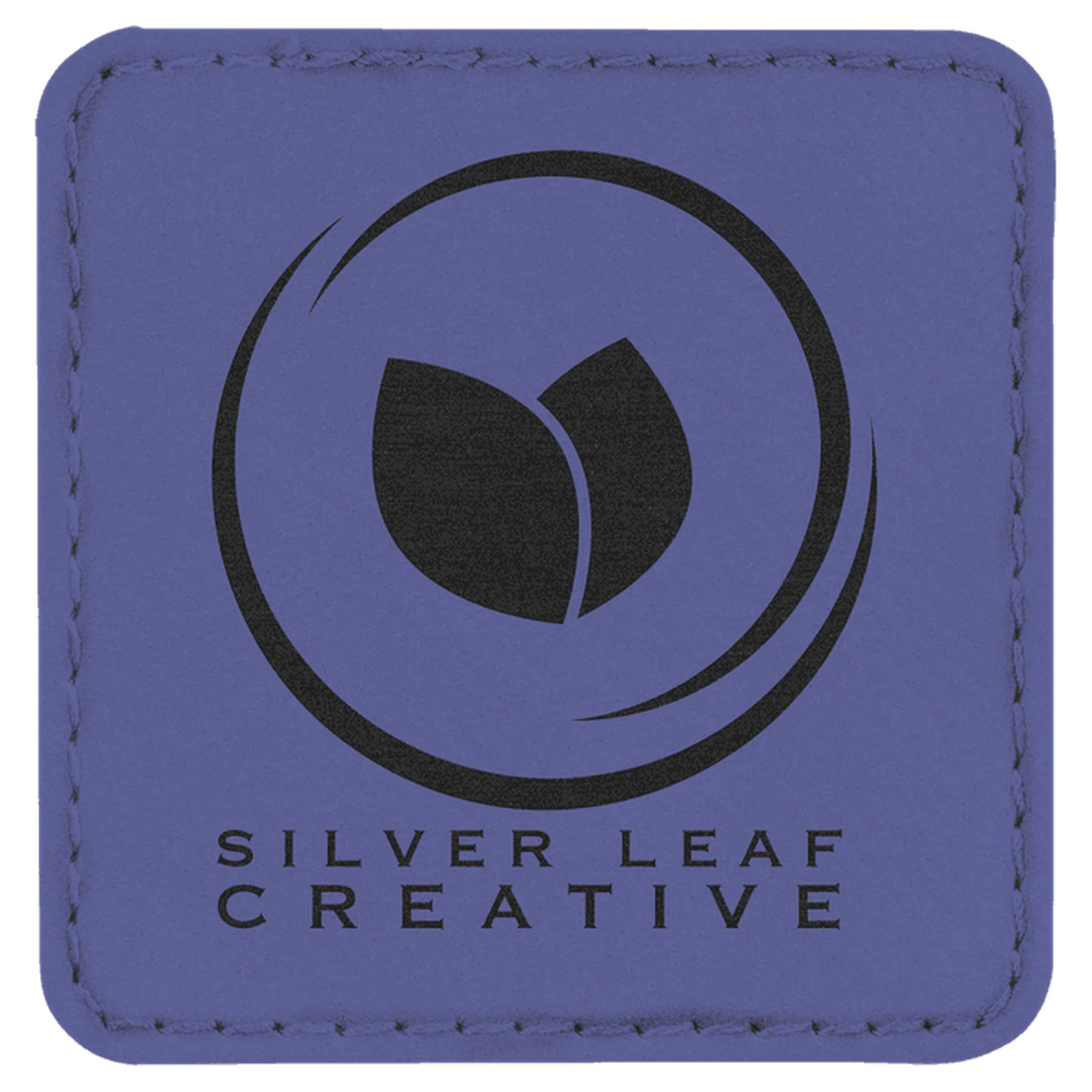 Personalized Patches in Self-Adhesive Leatherette - Square Shape 2 1/2" x 2 1/2" / Purple