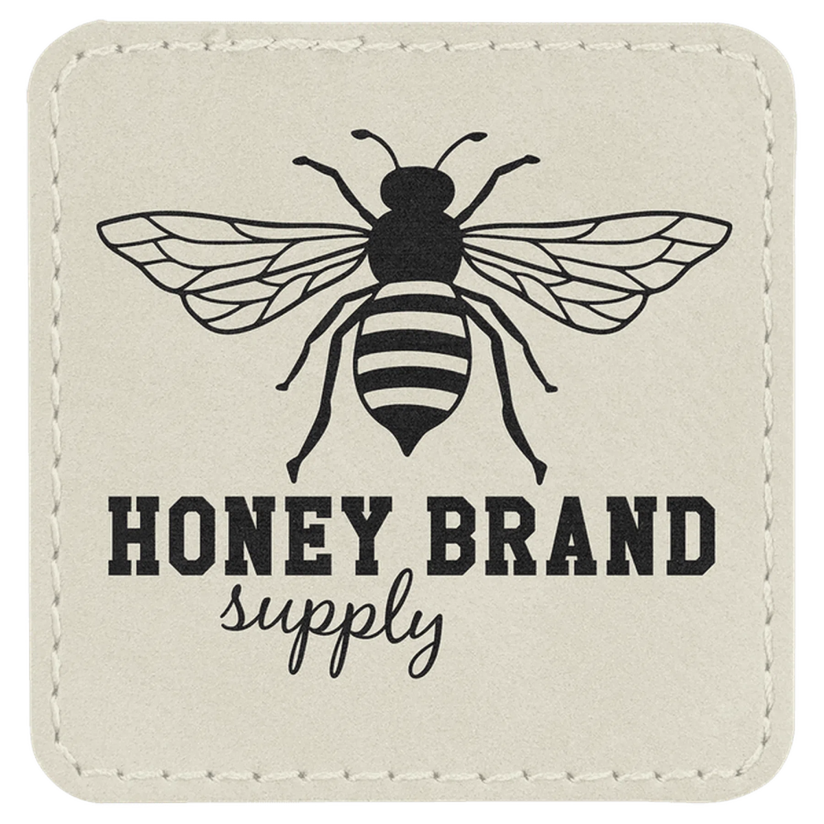 Personalized Patches in Self-Adhesive Leatherette - Square Shape 2 1/2" x 2 1/2" / White