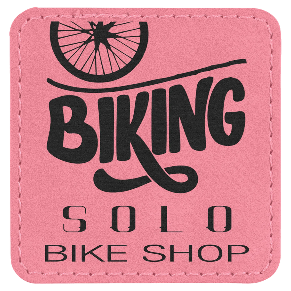 Personalized Patches in Self-Adhesive Leatherette - Square Shape 2 1/2" x 2 1/2" / Pink