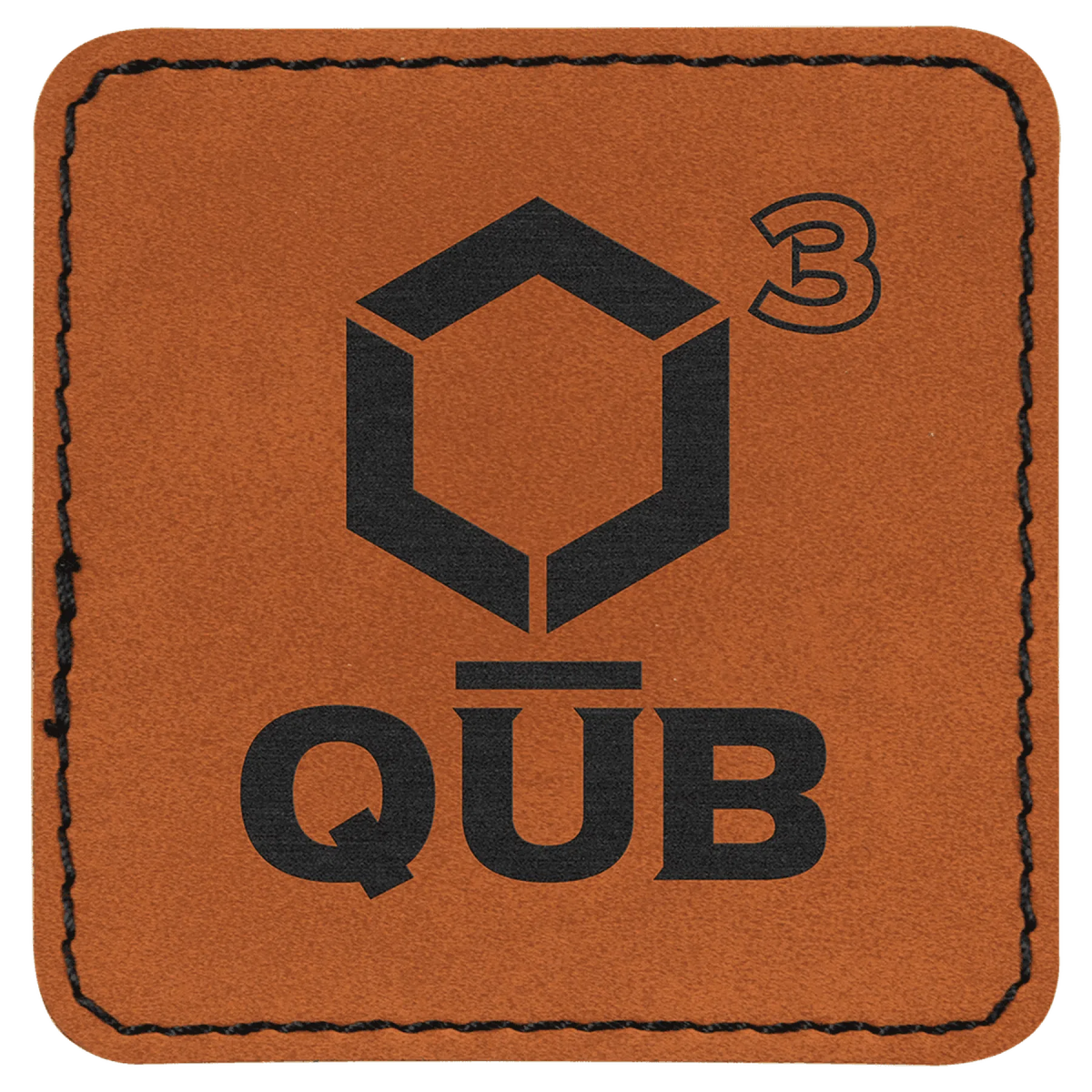 Personalized Patches in Self-Adhesive Leatherette - Square Shape 2 1/2" x 2 1/2" / Rawhide