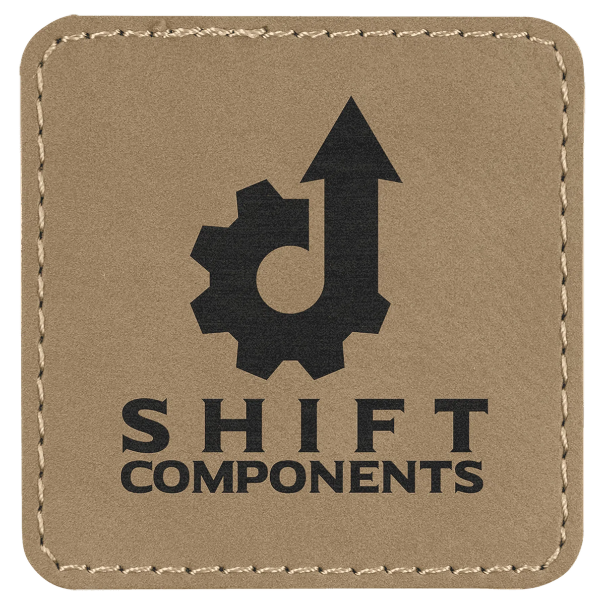 Personalized Patches in Self-Adhesive Leatherette - Square Shape 3" x 3" / Light Brown