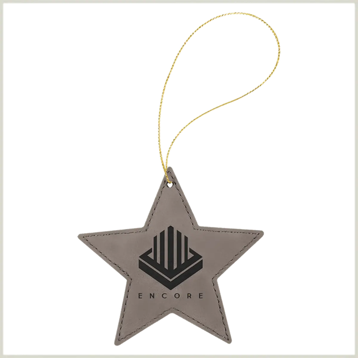 Personalized Leatherette Ornaments – Star, Tree & Sport Shapes Star / Gray / Leatherette