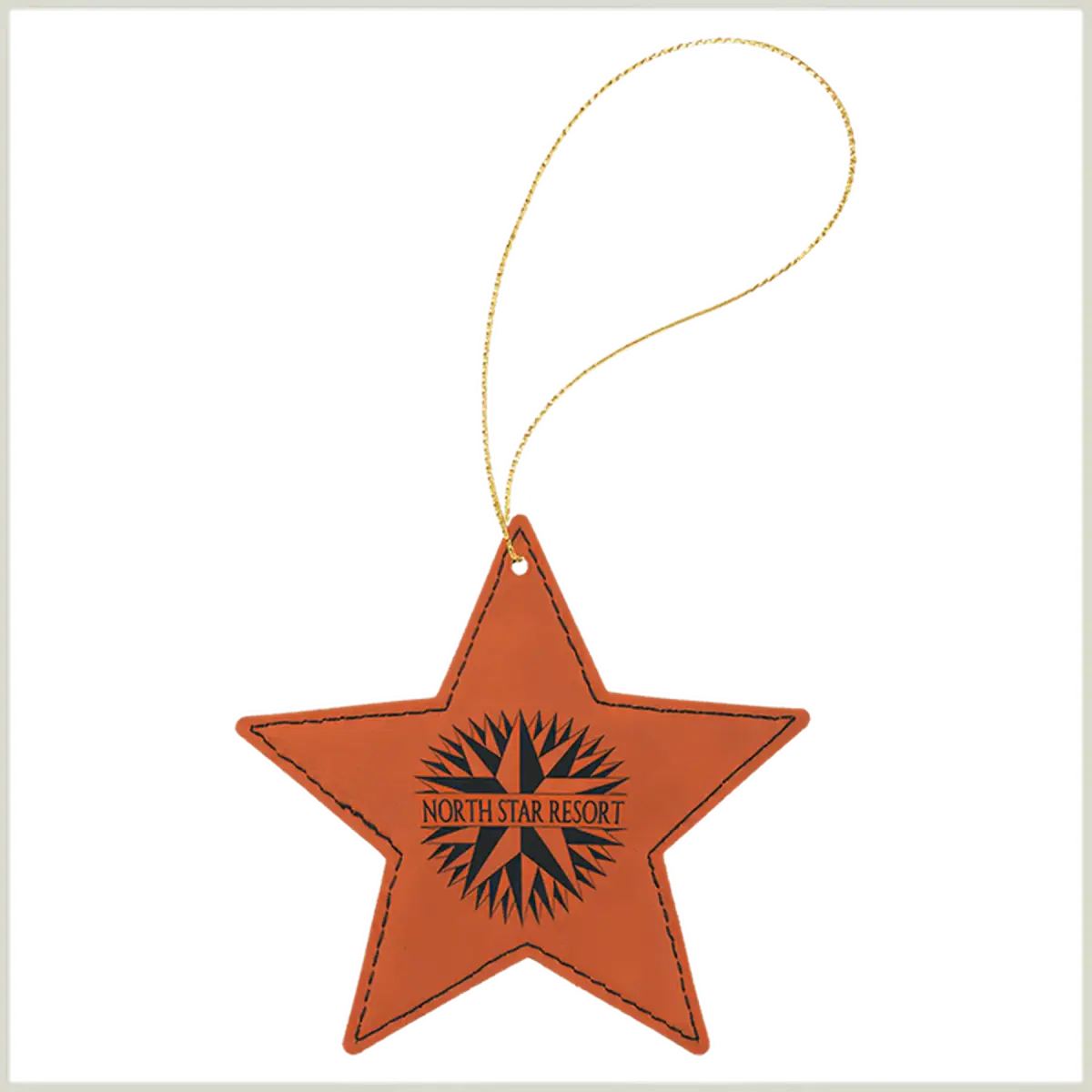 Personalized Leatherette Ornaments – Star, Tree & Sport Shapes Star / Rawhide / Leatherette