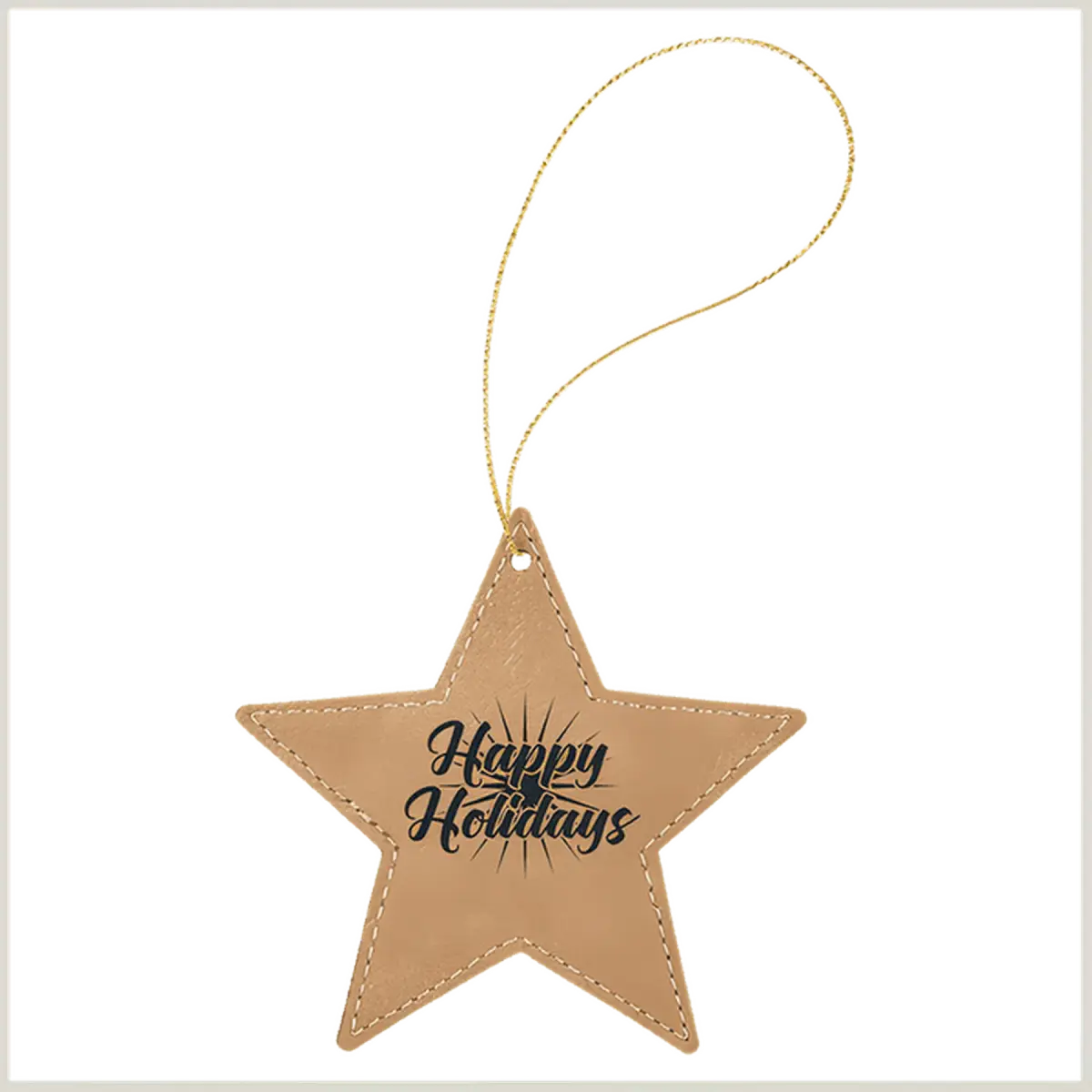 Personalized Leatherette Ornaments – Star, Tree & Sport Shapes Star / Light Brown / Leatherette