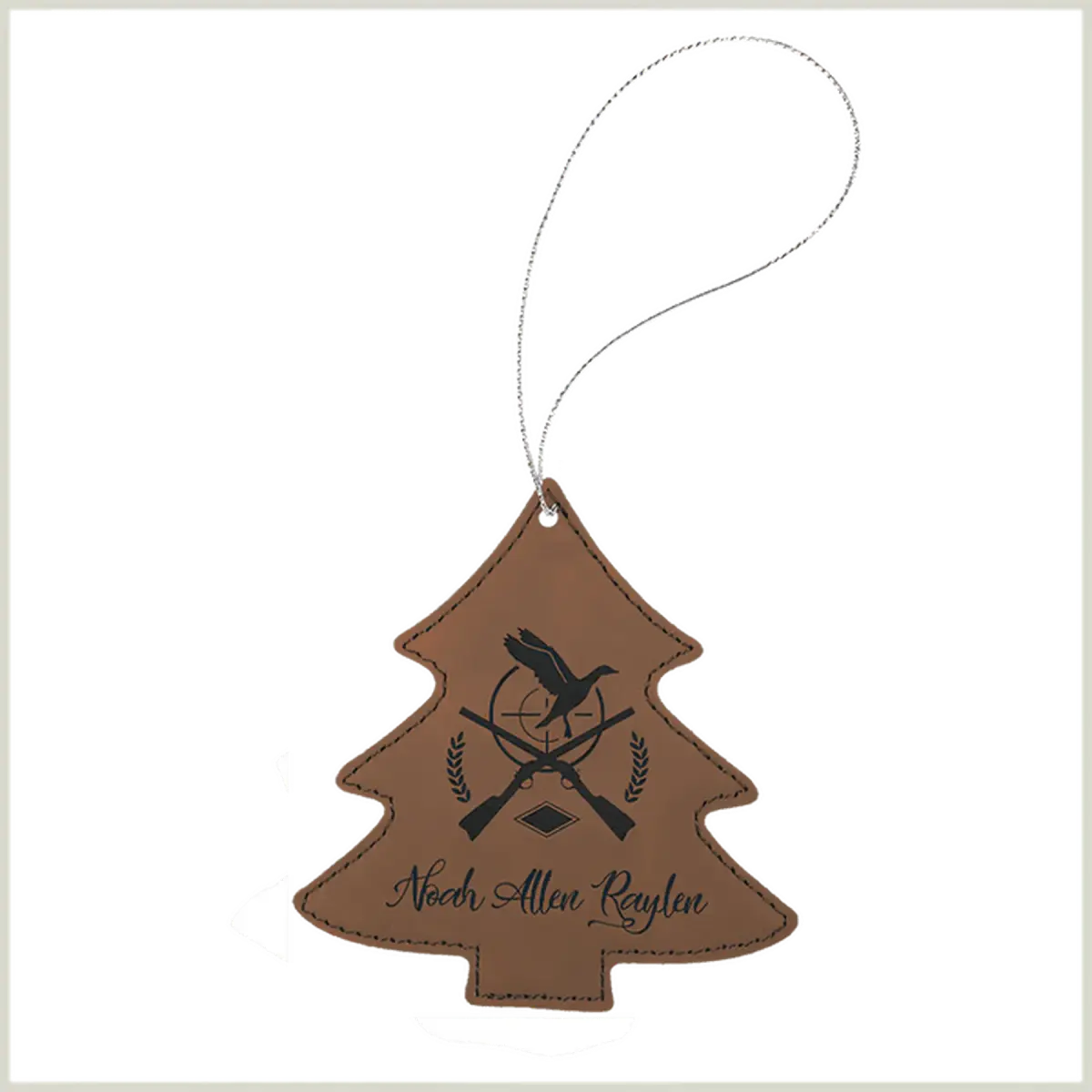 Leatherette Tree Ornament (Various Colors) Dark Brown