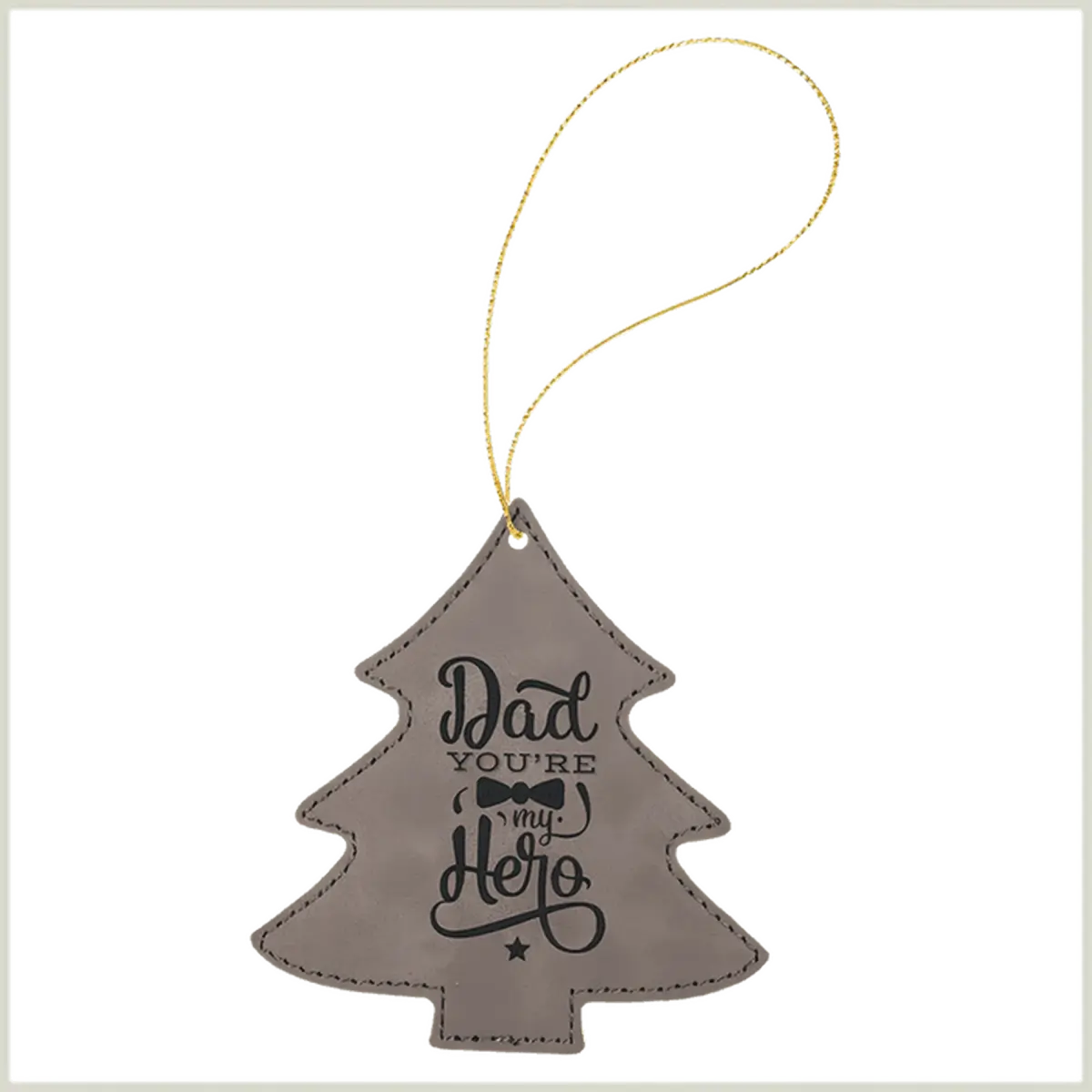 Leatherette Tree Ornament (Various Colors) Gray