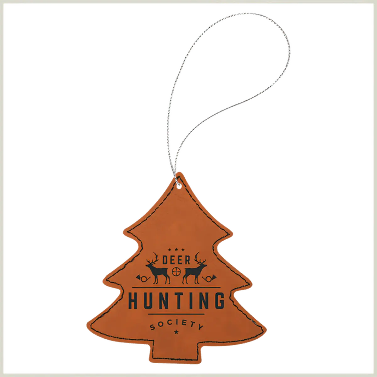 Leatherette Tree Ornament (Various Colors) Rawhide
