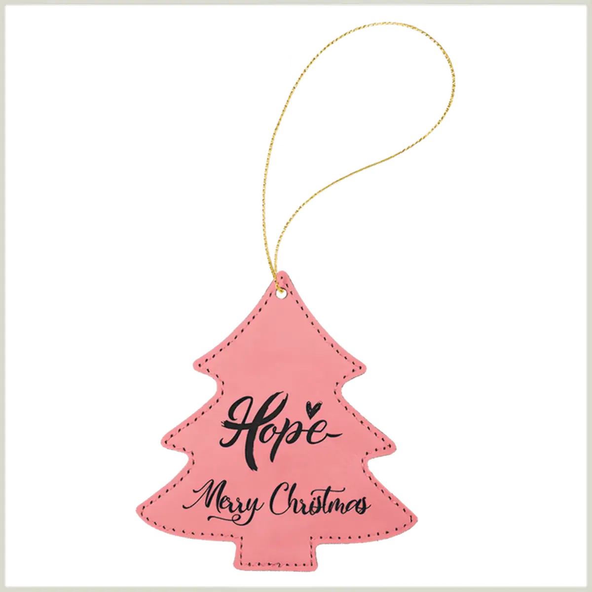 Leatherette Tree Ornament (Various Colors) Pink