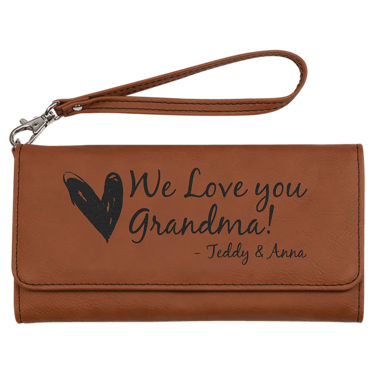 Personalized Leatherette Wallets with Wrist Strap for Gifts and Brands Rawhide