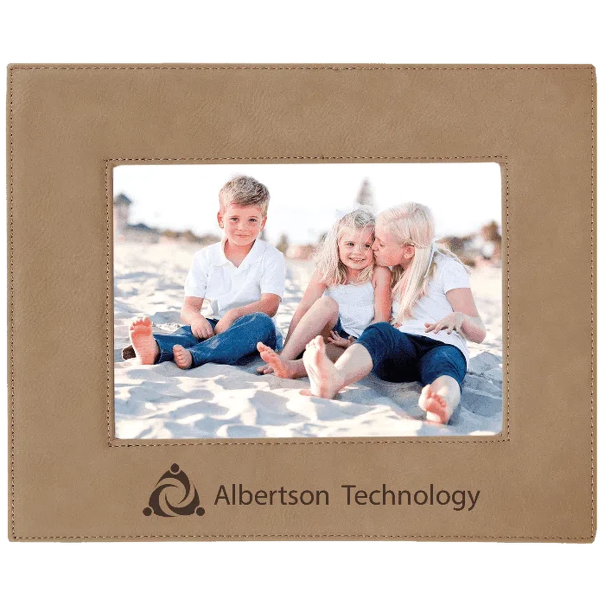 Light Brown Leatherette Frame (Various Sizes) 5" x 7"