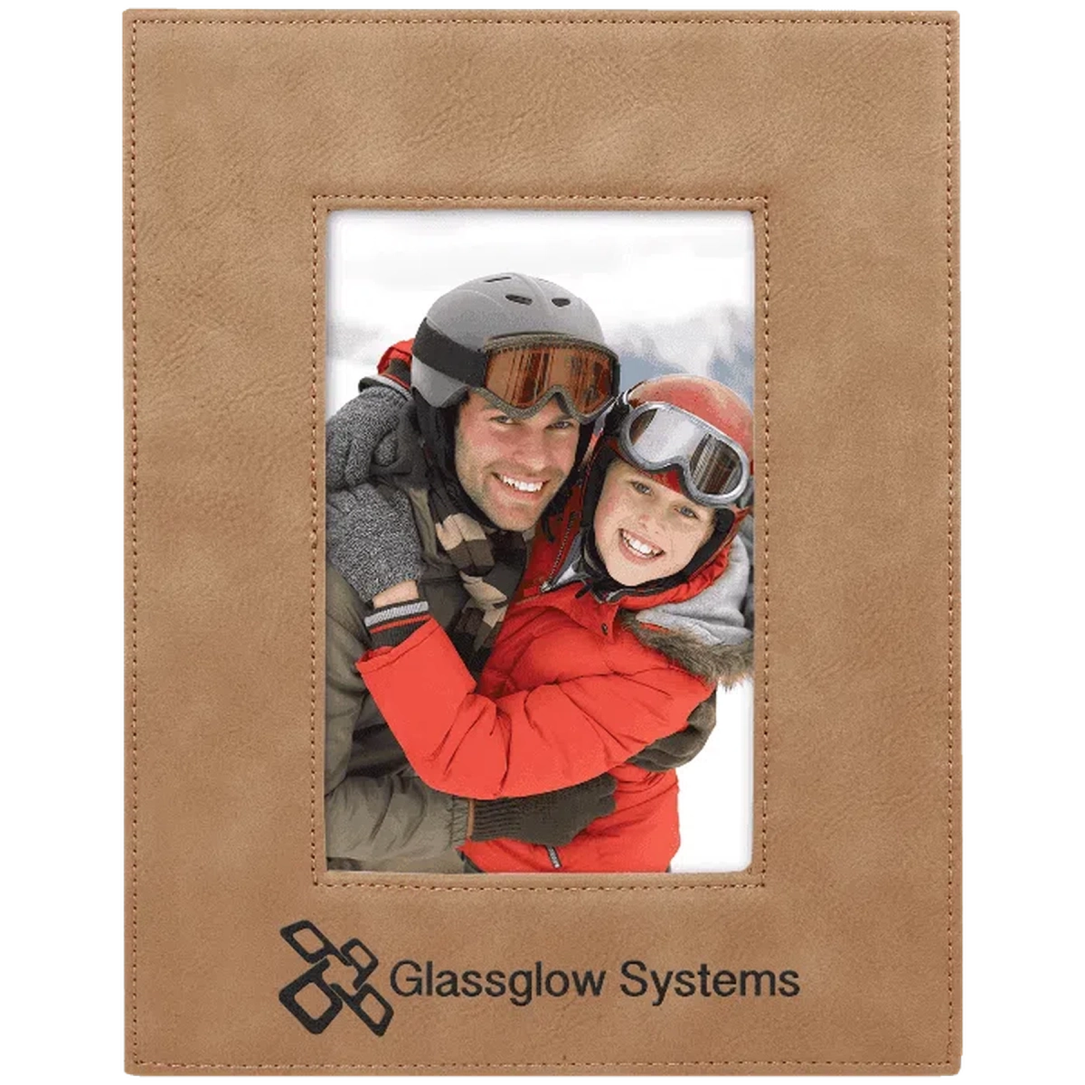 Light Brown Leatherette Frame (Various Sizes) 4" x 6"