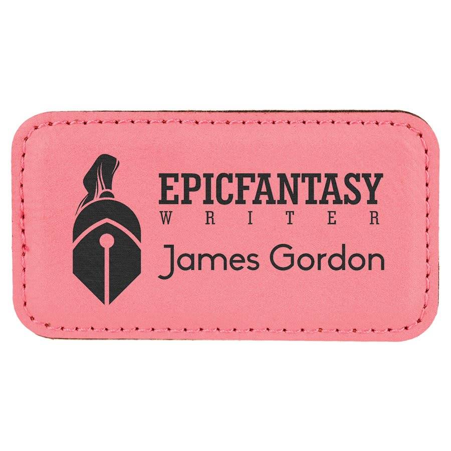 Magnetic Name Badges - Leatherette - Pink/Black