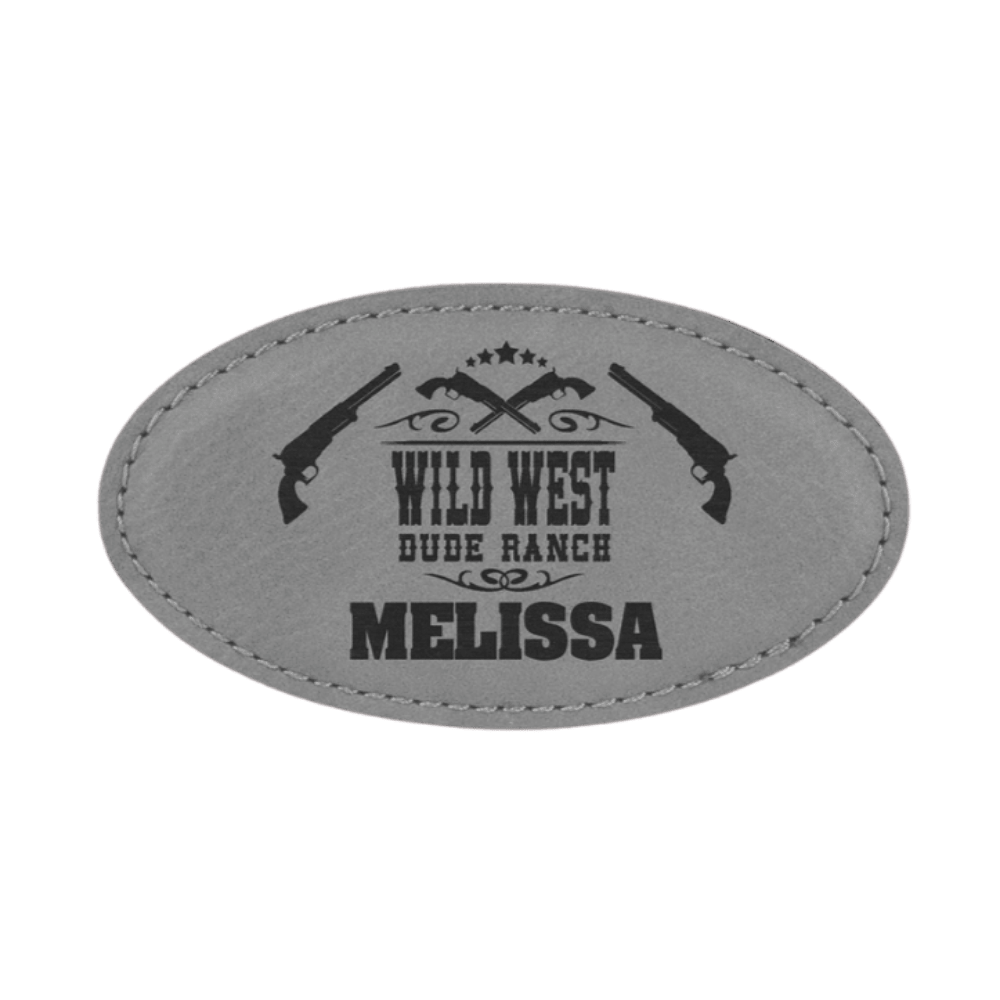 Magnetic Name Badges - Leatherette - Gray/Black