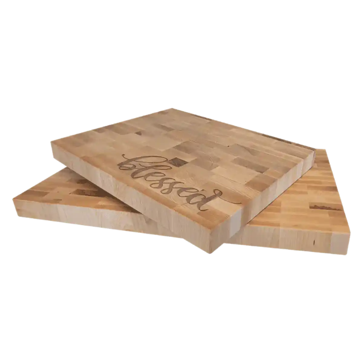 Custom Engraved Butcher Block Cutting Boards - Walnut or Maple Genuine Maple Butcher Block / 16" x 13" x 1 1/2"