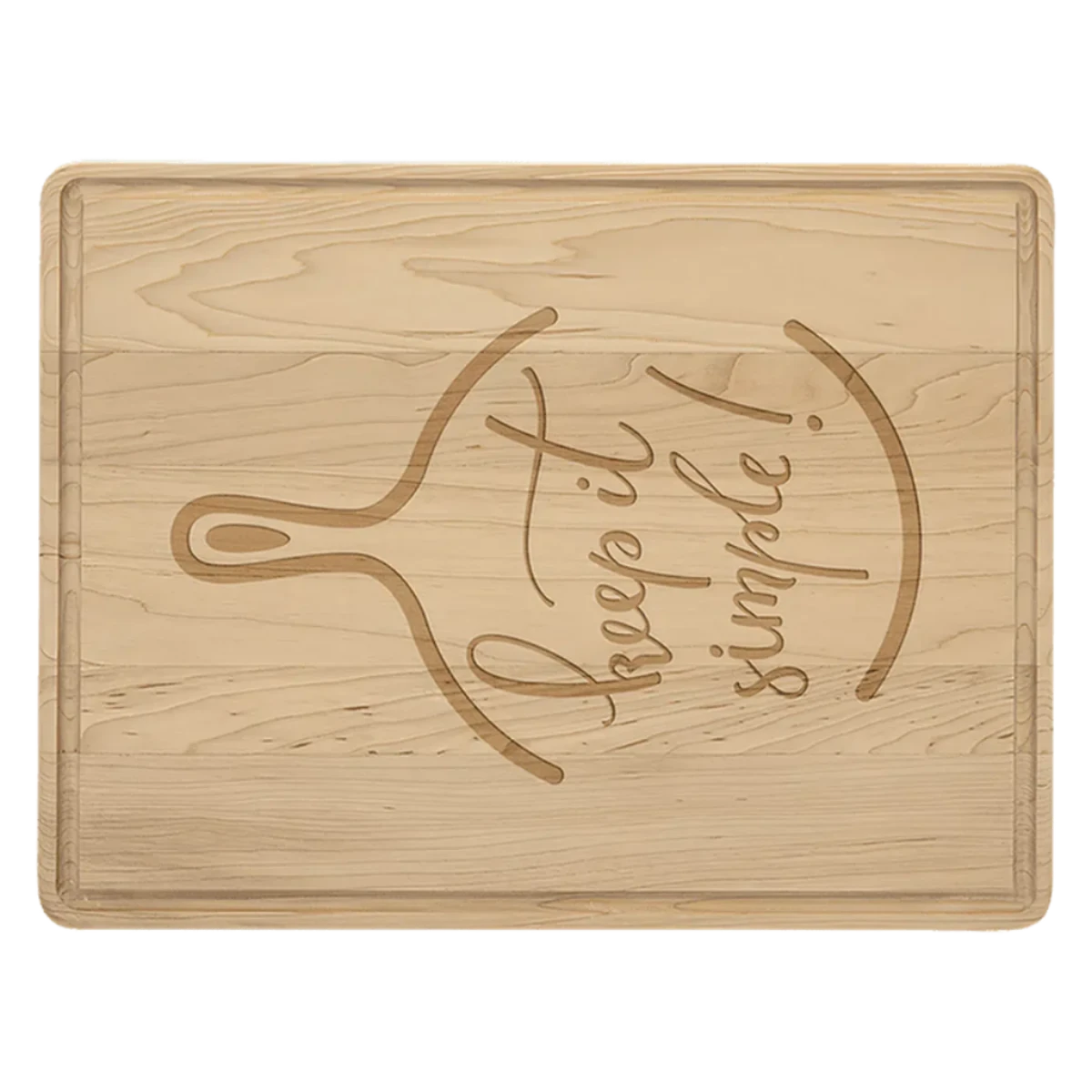 Personalized Maple Cutting Board with Drip Ring and Custom Engraving 11 1/2" x 8 3/4"