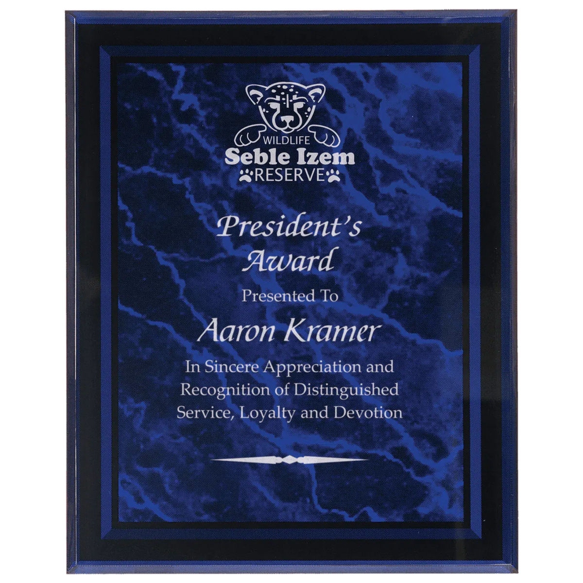 Acrylic Award Plaque – Marble, Stars & Stripes or Solid Black 7" x 9" / Purple