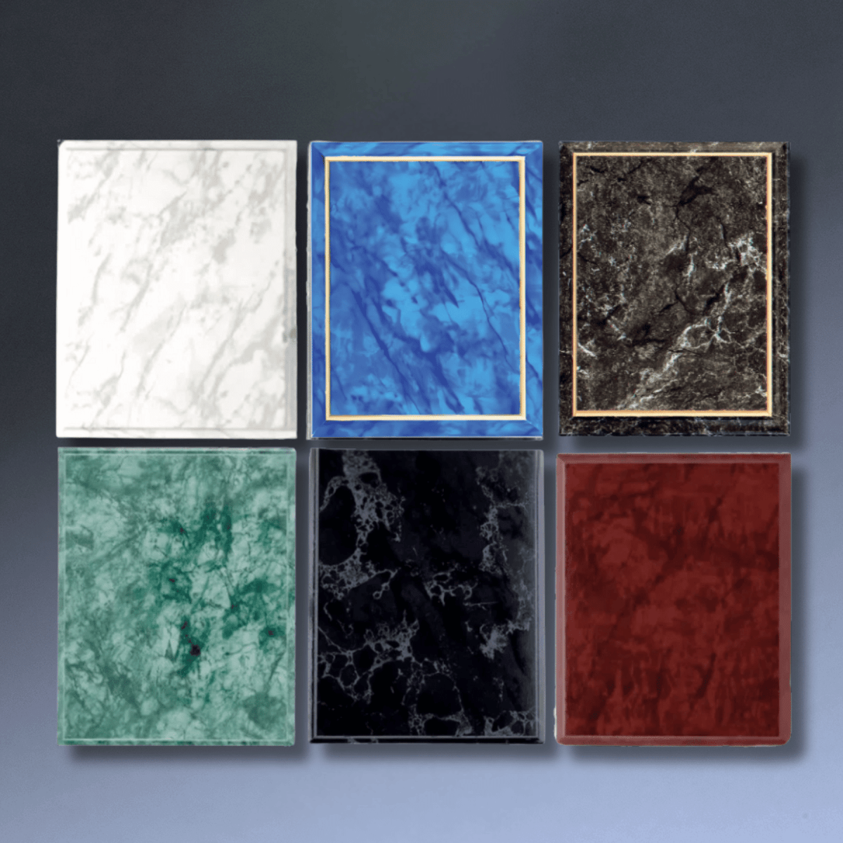 Marble Finish Plaque Boards | Add Plate or Frame for a Custom Award - Black Marble