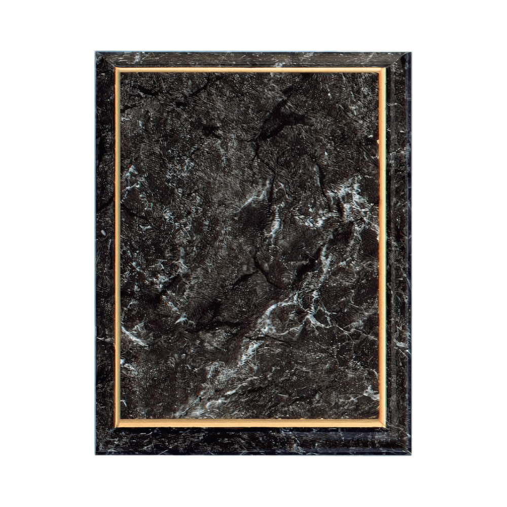 Marble Finish Plaque Boards | Add Plate or Frame for a Custom Award - Black Marble