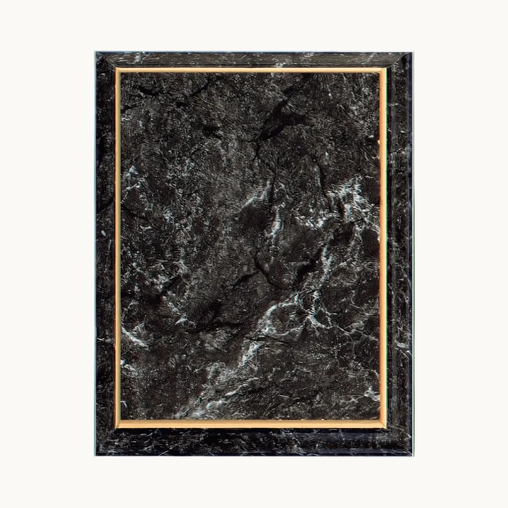Marble Finish Plaque Boards | Add Plate or Frame for a Custom Award - Black Marble